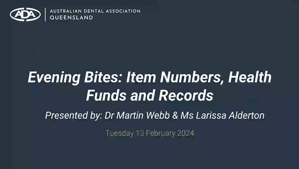 Evening Bites - Item Numbers, Health Funds and Records